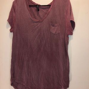 Mauve short sleeve top with front pocket